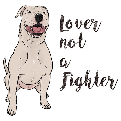 White Pit Bull Lover Not Fighter - Adult Unisex Hoodie Sweatshirt