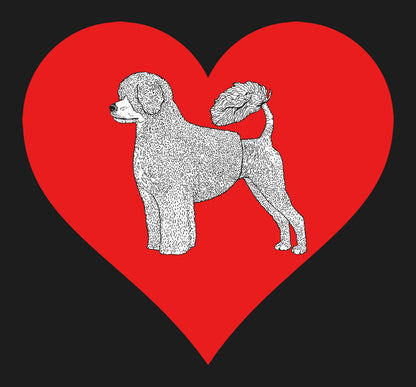 Portuguese Water Dog on Heart Left Chest - Women's Full-Zip Hoodie Sweatshirt