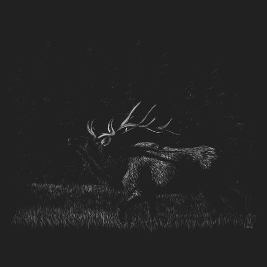 Elk on Black - Adult Unisex T-Shirt