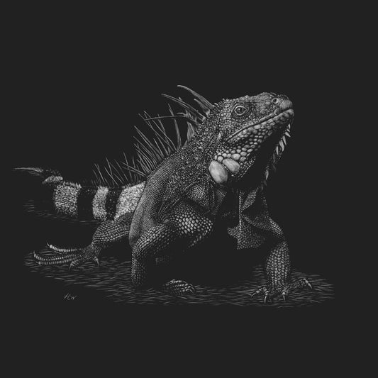 Green Iguana on Black - Kids' Unisex T-Shirt