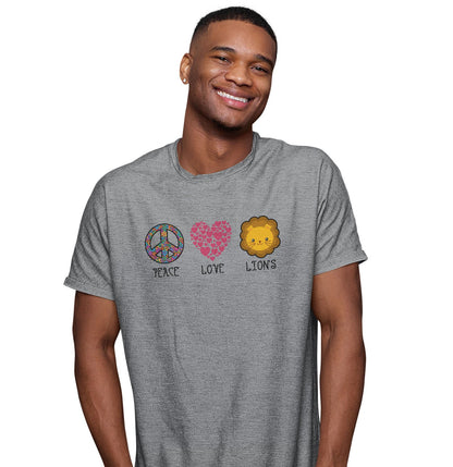 Peace Love Lions - Adult Unisex T-Shirt