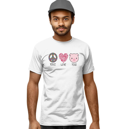 Peace Love Pigs - Adult Unisex T-Shirt