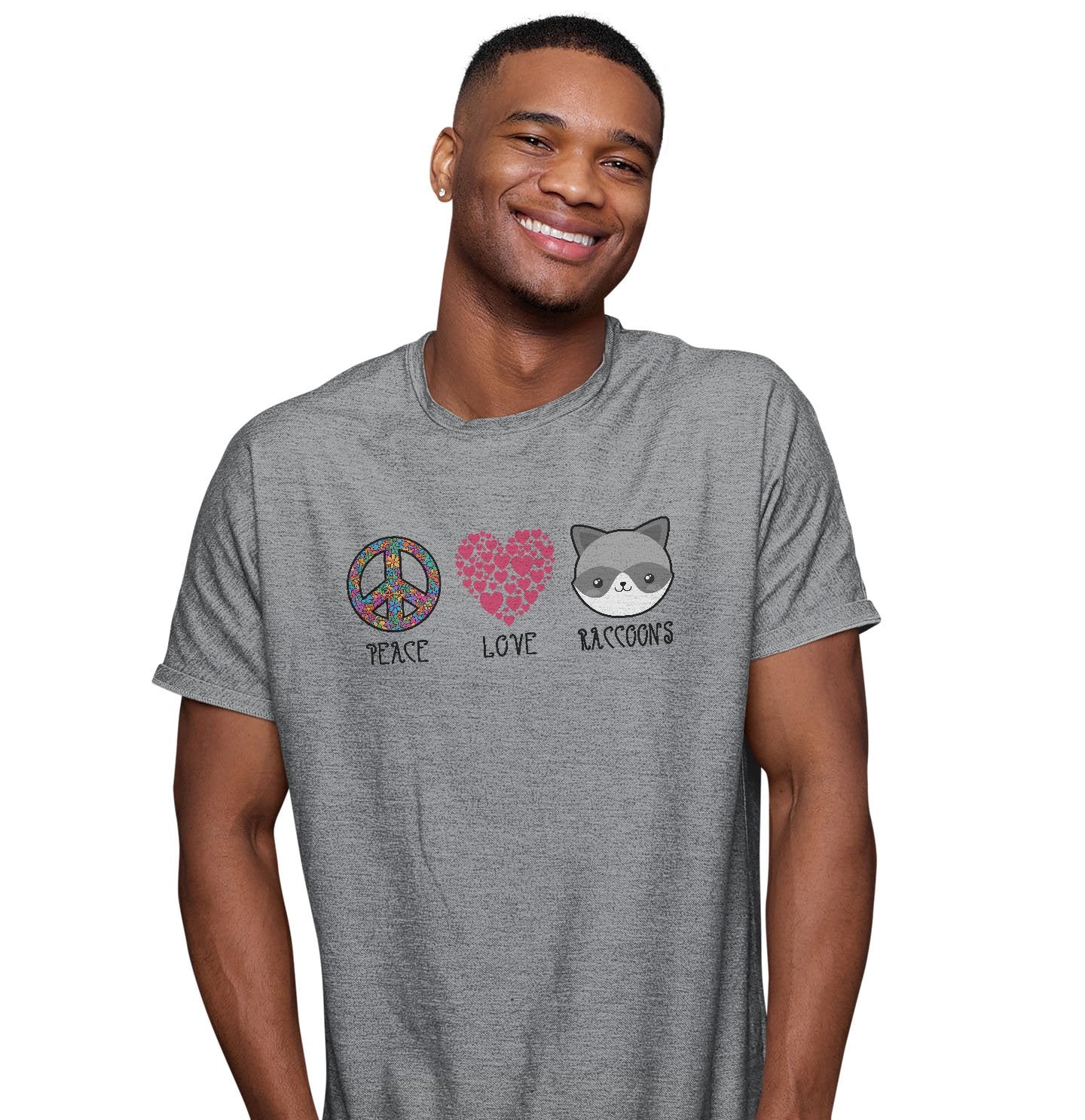 Peace Love Raccoons - Adult Unisex T-Shirt