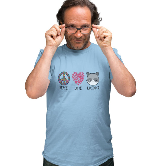 Peace Love Raccoons - Adult Unisex T-Shirt