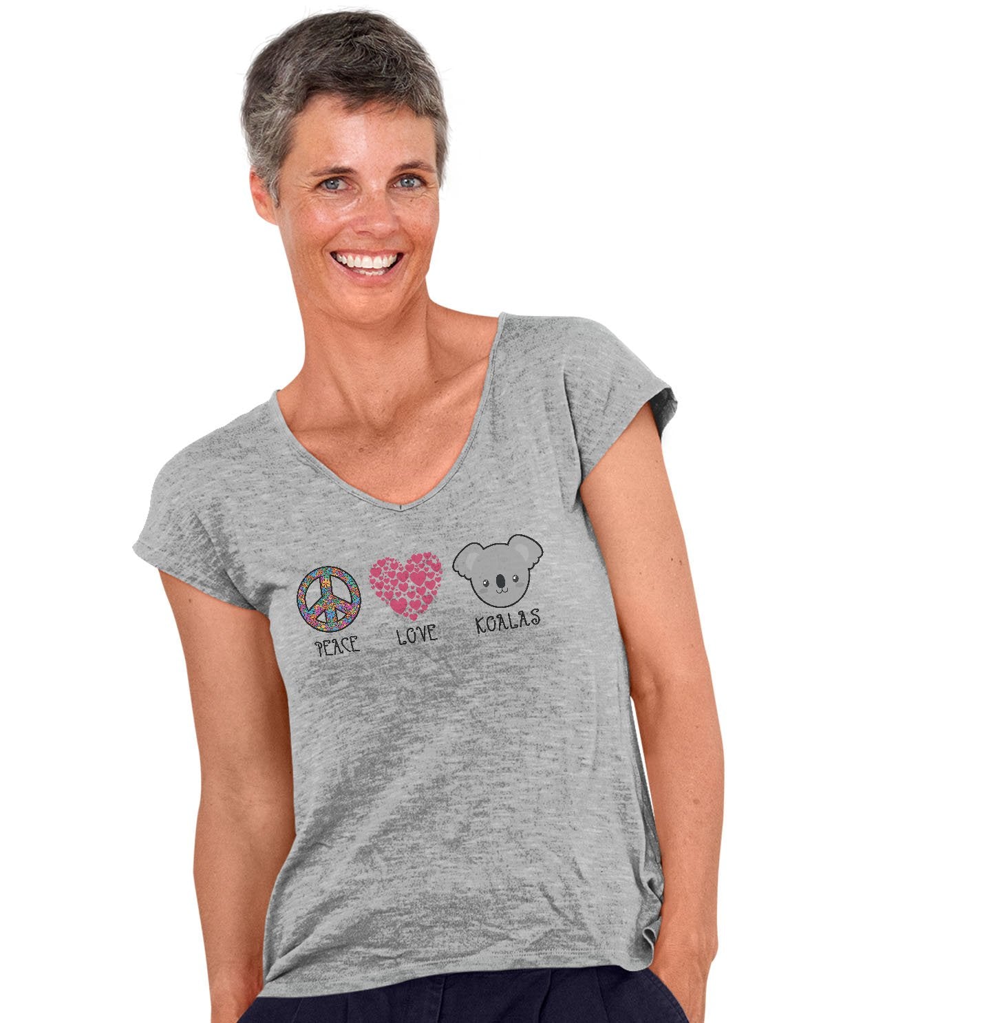 Peace Love Koala - Women's V-Neck T-Shirt