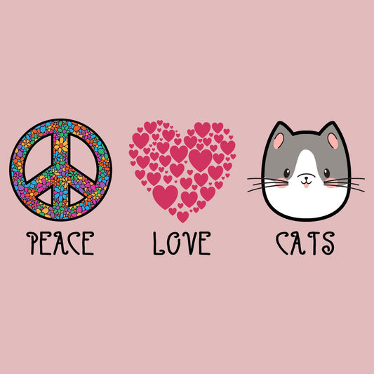 Peace Love Cats - Women's Fitted T-Shirt