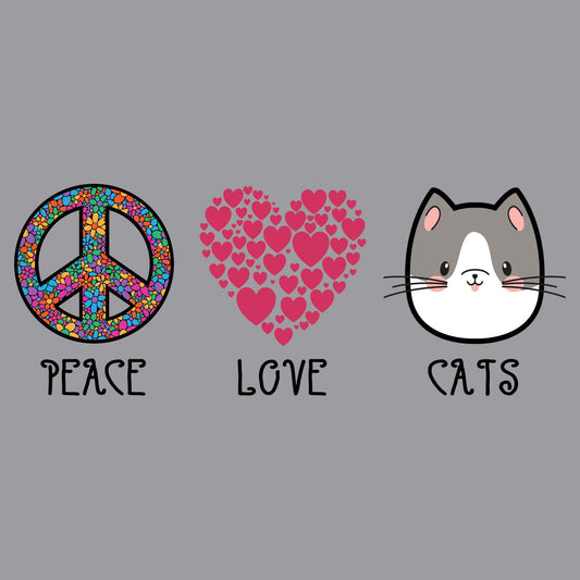 Peace Love Cats - Kids' Unisex T-Shirt