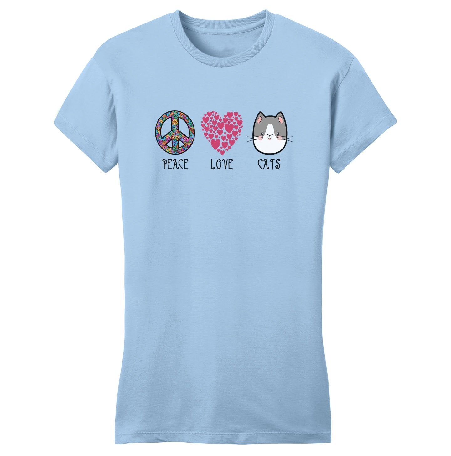 Peace Love Cats - Women's Fitted T-Shirt