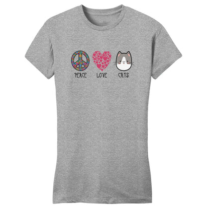 Peace Love Cats - Women's Fitted T-Shirt