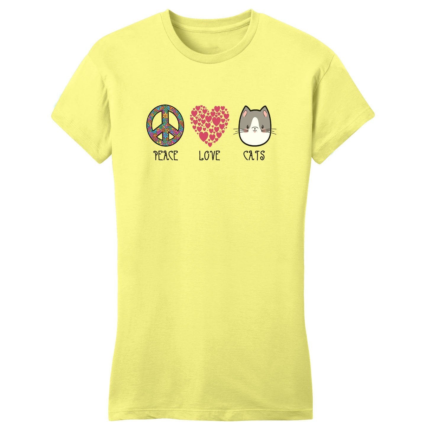 Peace Love Cats - Women's Fitted T-Shirt