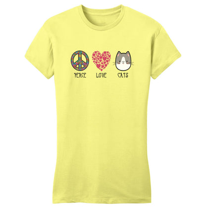 Peace Love Cats - Women's Fitted T-Shirt