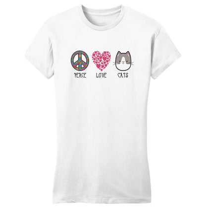 Peace Love Cats - Women's Fitted T-Shirt