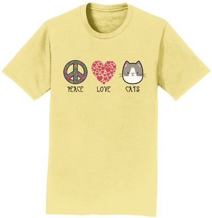 Peace Love Cats - Adult Unisex T-Shirt