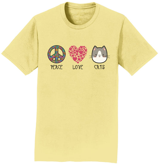 Peace Love Cats - Adult Unisex T-Shirt