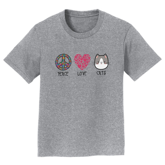 Peace Love Cats - Kids' Unisex T-Shirt