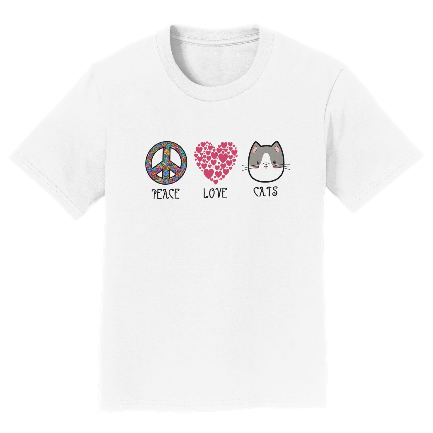 Peace Love Cats - Kids' Unisex T-Shirt