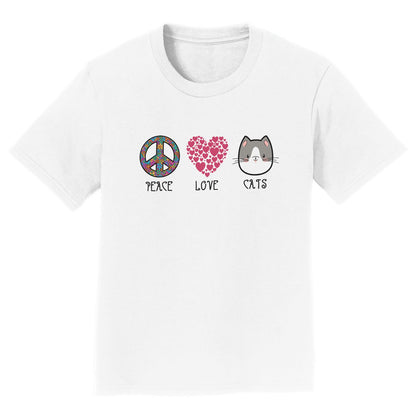 Peace Love Cats - Kids' Unisex T-Shirt