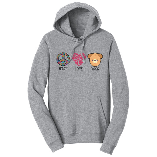 Peace Love Dogs - Adult Unisex Hoodie Sweatshirt