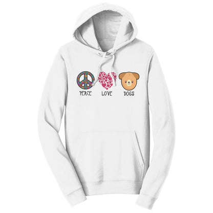 Peace Love Dogs - Adult Unisex Hoodie Sweatshirt