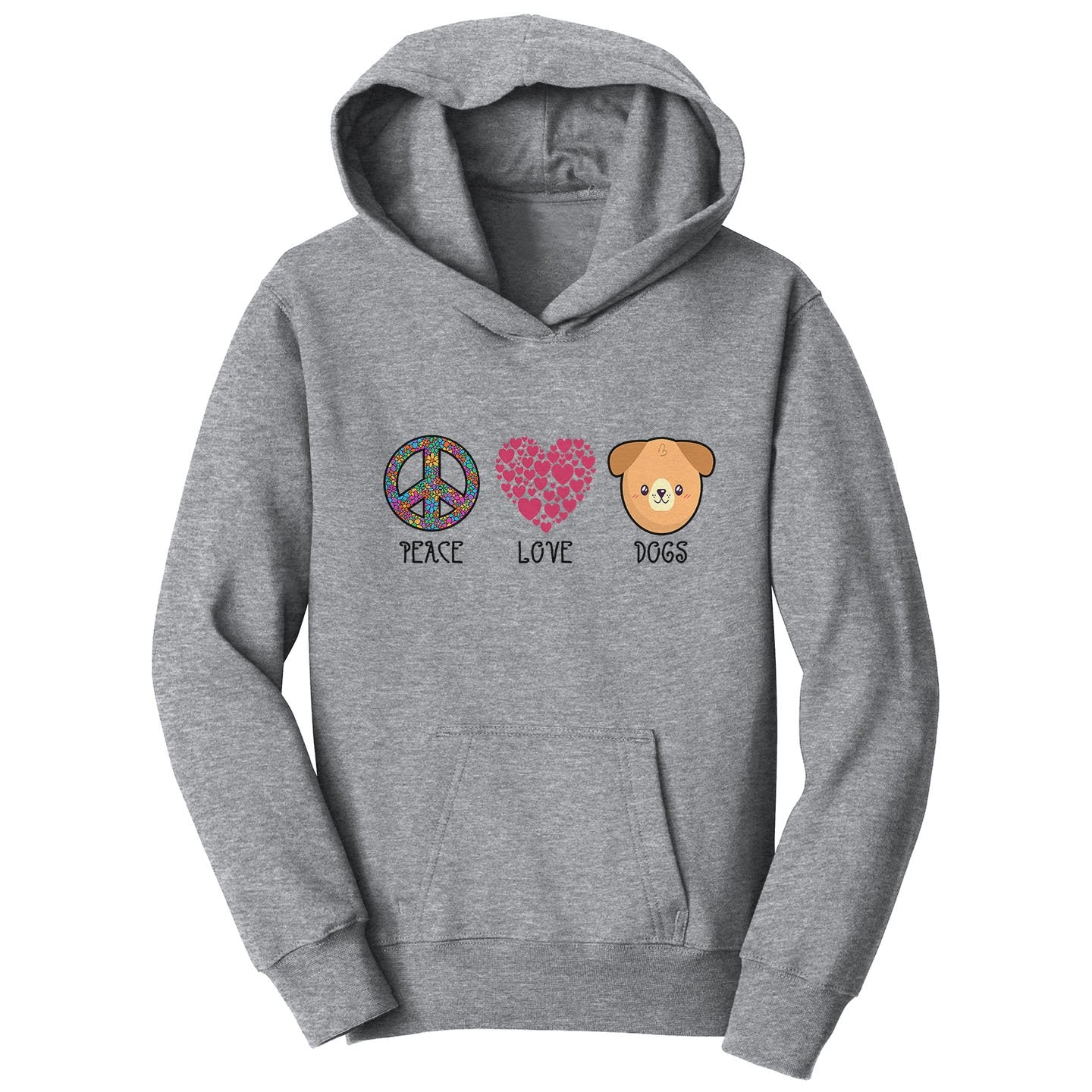 Peace Love Dogs - Kids' Unisex Hoodie Sweatshirt