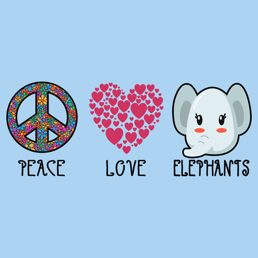 Peace Love Elephants - Kids' Unisex T-Shirt