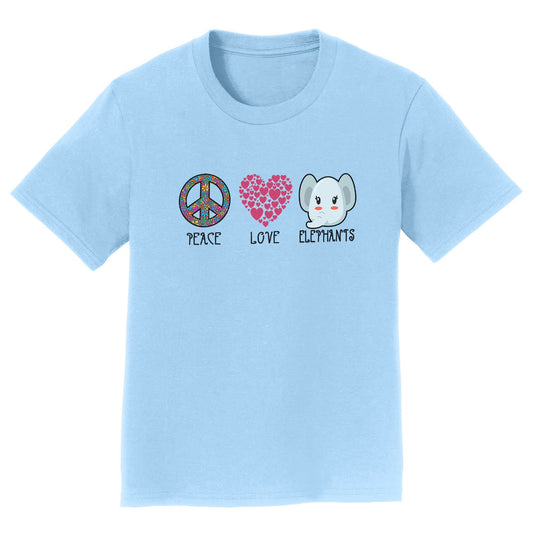 Peace Love Elephants - Kids' Unisex T-Shirt