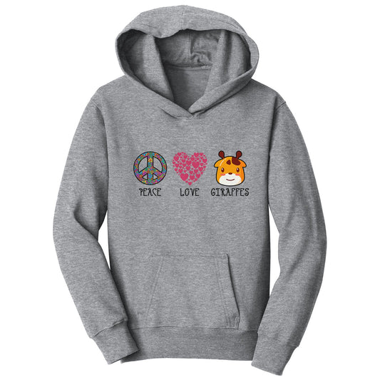 Peace Love Giraffes - Kids' Unisex Hoodie Sweatshirt