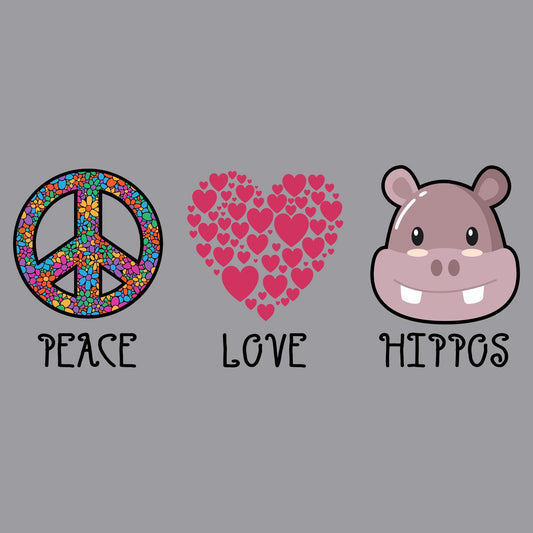 Peace Love Hippos - Kids' Unisex T-Shirt