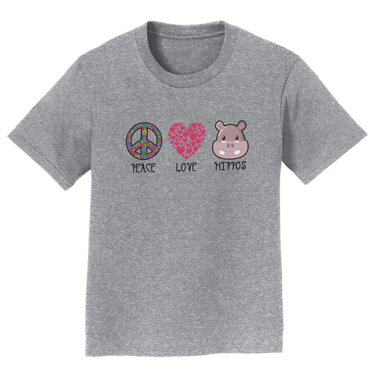 Peace Love Hippos - Kids' Unisex T-Shirt