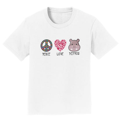 Peace Love Hippos - Kids' Unisex T-Shirt