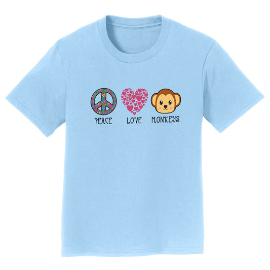 Peace Love Monkeys - Kids' Unisex T-Shirt