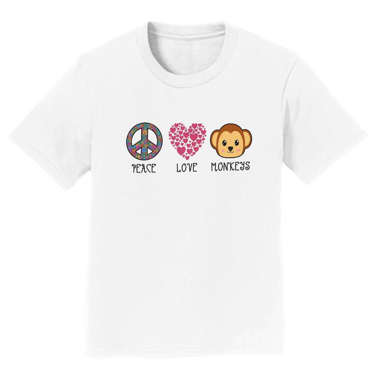 Peace Love Monkeys - Kids' Unisex T-Shirt