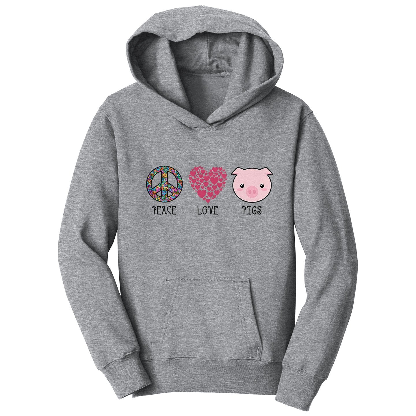 Peace Love Pigs - Kids' Unisex Hoodie Sweatshirt