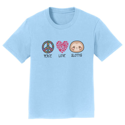 Peace Love Sloths - Kids' Unisex T-Shirt