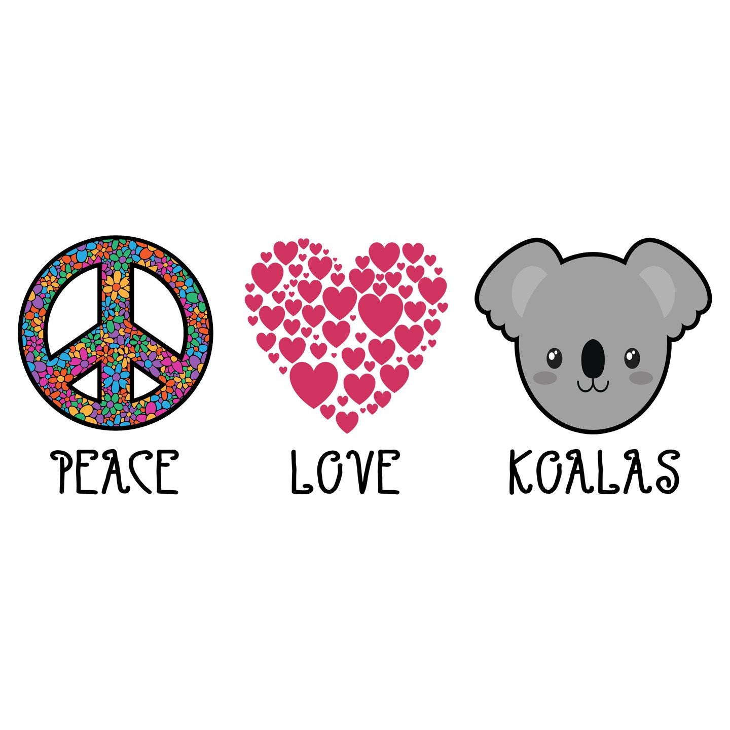 Peace Love Koala - Kids' Unisex T-Shirt