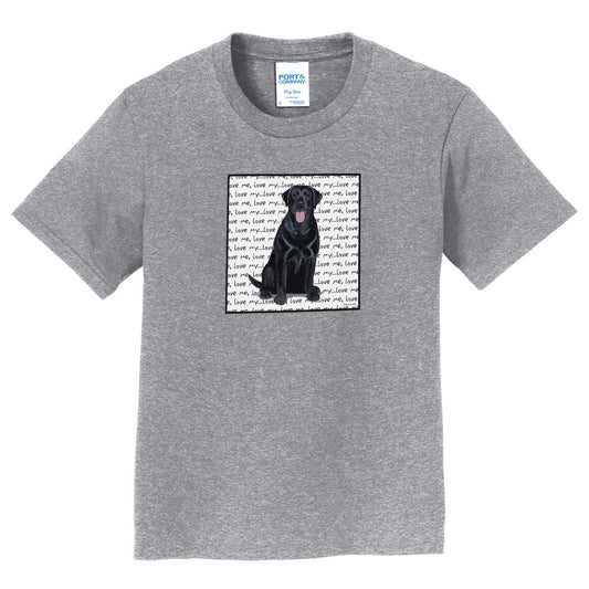 Black Lab Love Text - Kids' Unisex T-Shirt