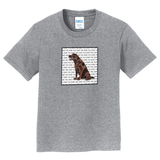 Chocolate Lab Love Text - Kids' Unisex T-Shirt