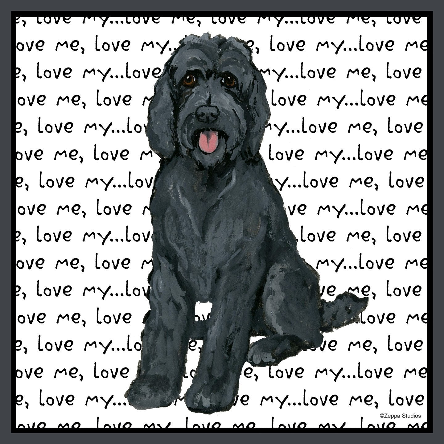 Black Labradoodle Love - Women's Fitted T-Shirt