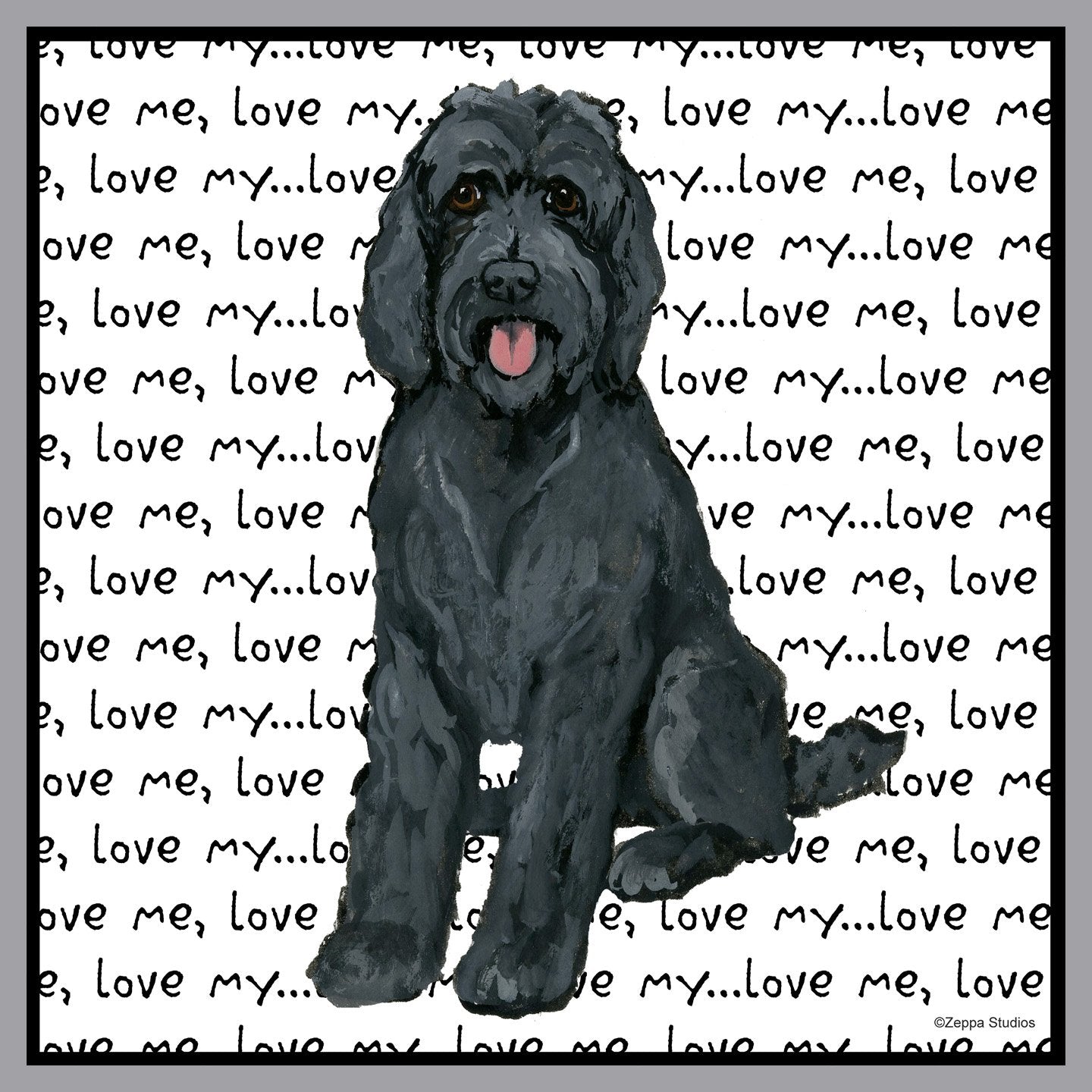 Black Labradoodle Love - Adult Unisex Hoodie Sweatshirt