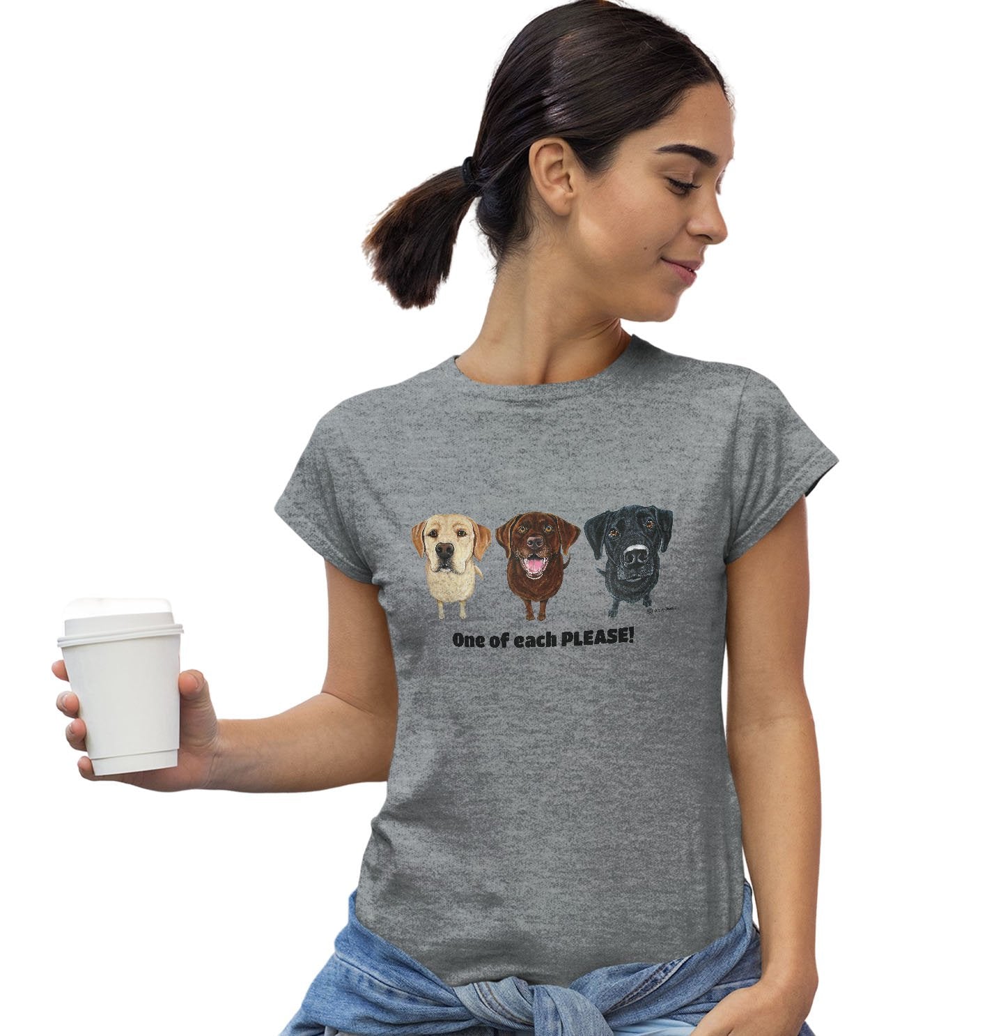 One of Each Labrador Please - Women's Fitted T-Shirt